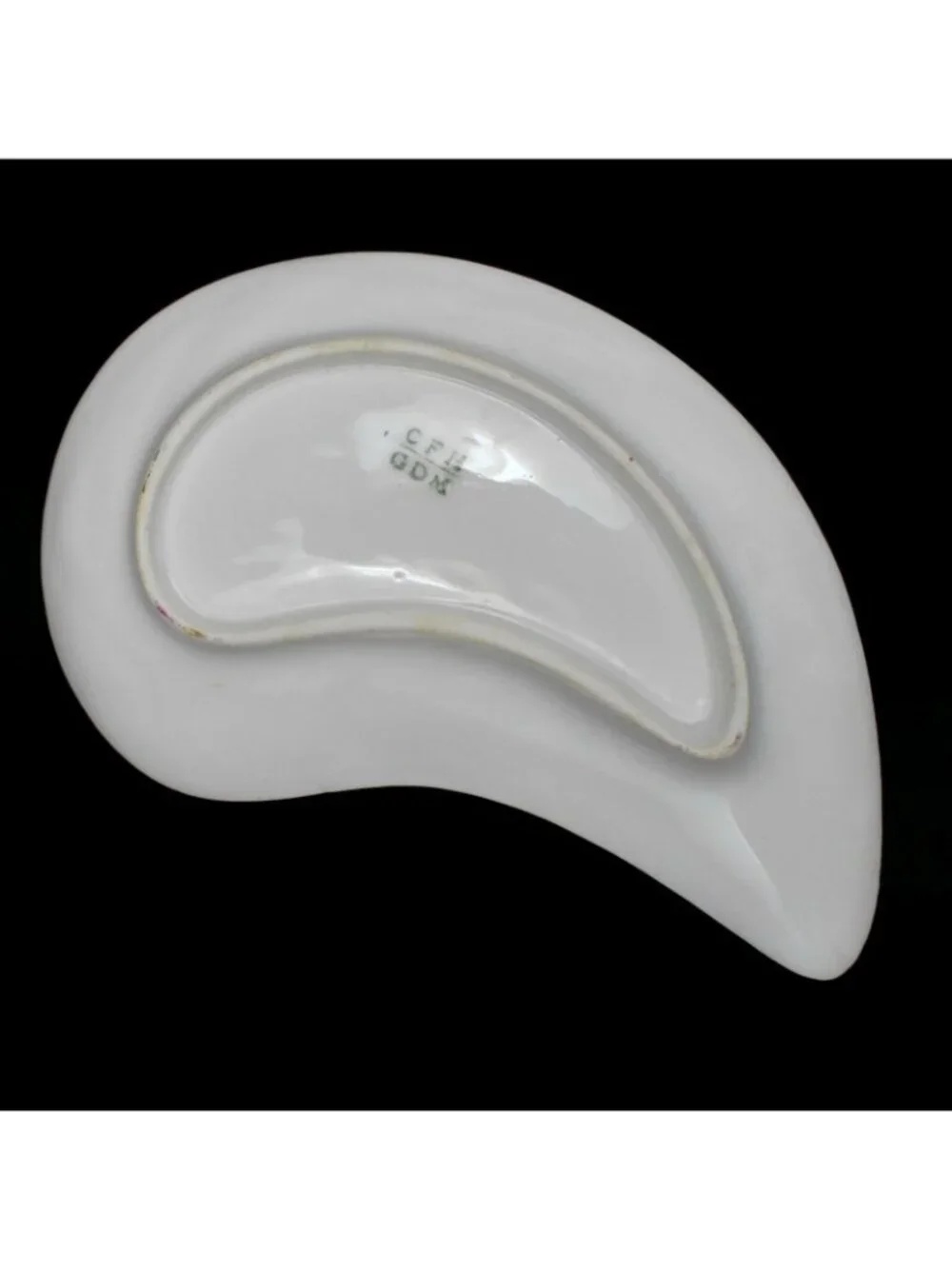 Antique Haviland Limoges CFH GDM Bone Dish Crescent Nautilus Shell Pink Floral